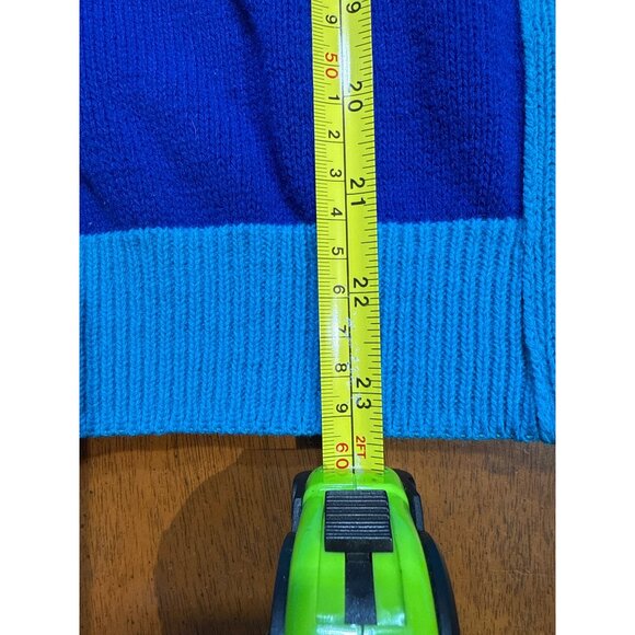 Vintage Disney Store Cast Member Cardigan Sweater Blue Stripes Embroidered Crest - Picture 8 of 16